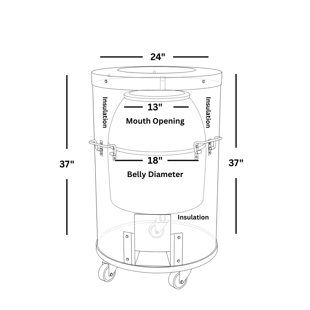 CS03 - 24" x 24" Round - Portable Tandoor Oven - Image 3