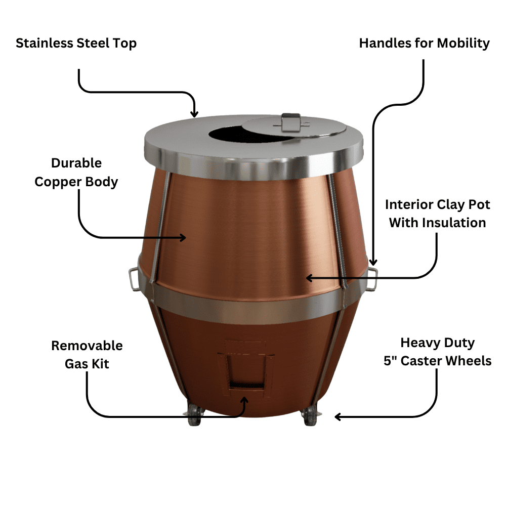 CU02 - 32" x 32" Charcoal Tandoor - Image 5