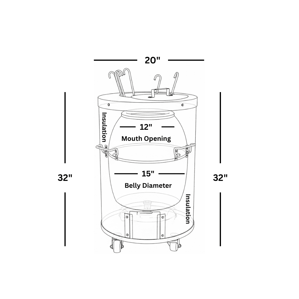 R32 - 20" x 32" Round - Home Clay Tandoori Oven - Image 3