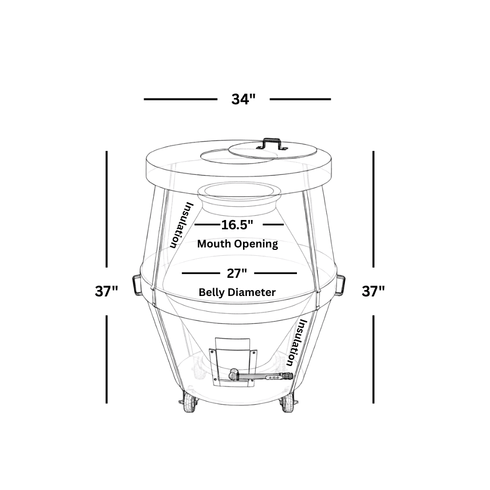 A04 - 34" x 34" Pakistani Clay Oven - Image 3
