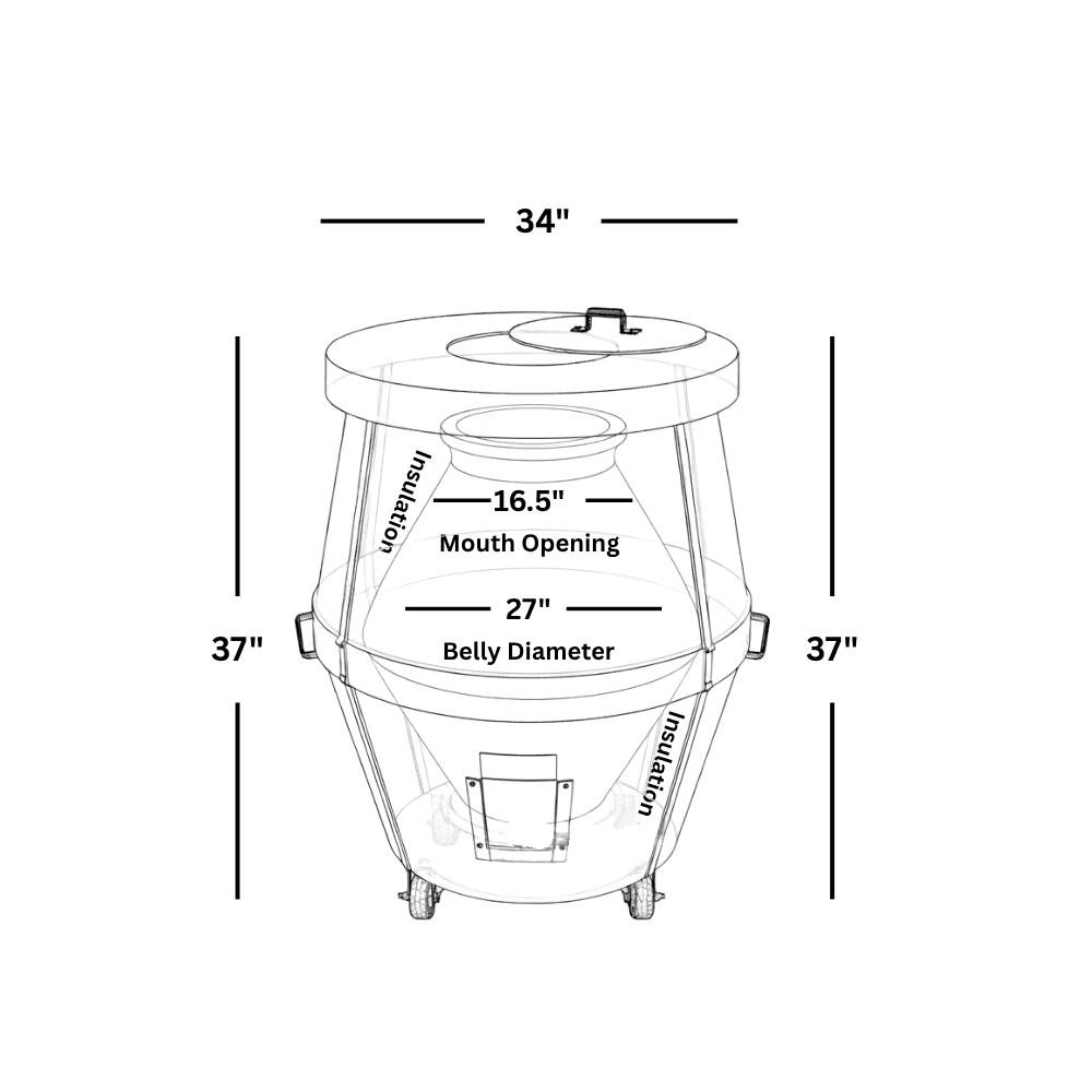 CU04 - 34" x 34" Authentic Wood Clay Oven - Image 2