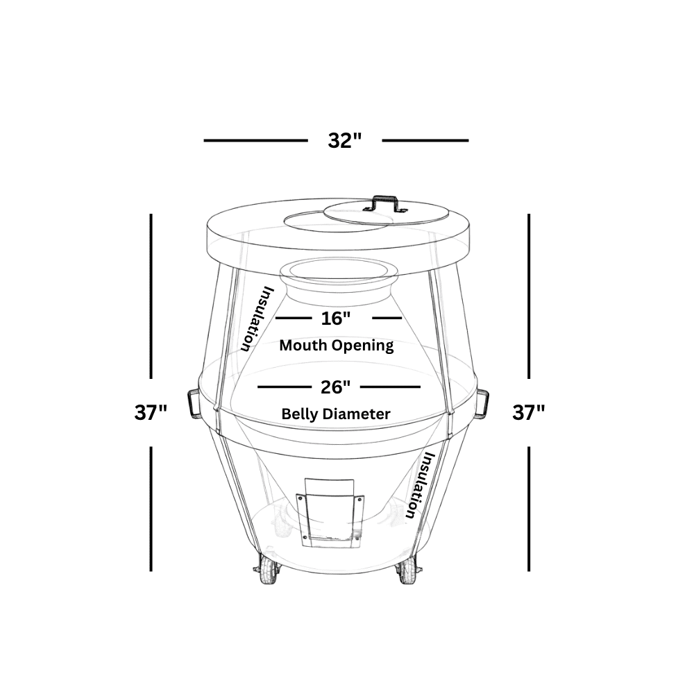 CU02 - 32" x 32" Charcoal Tandoor - Image 2